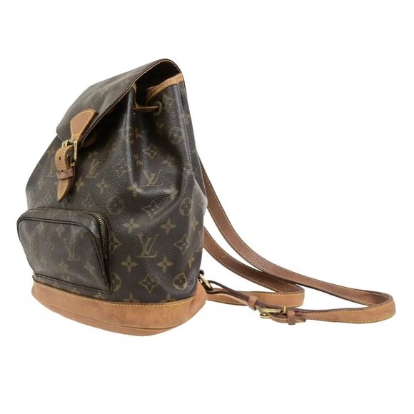LOUIS VUITTON Montsouris MM Backpack Bag Monogram Leather Brown - Picture 8 of 16